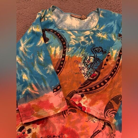 Jane Ashley 3/4 Length Sleeves Rhinestones Plus Size 1X - Picture 3 of 11